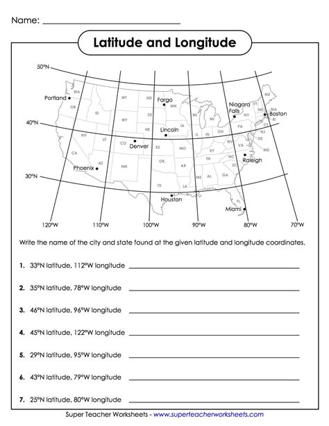 Name Date Period Latitude and Longitude Worksheet .